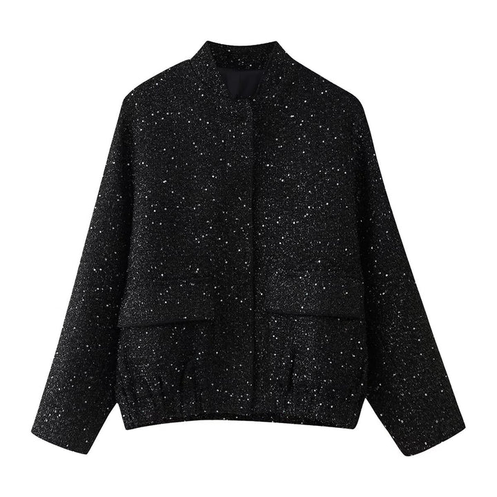 Utility jacket for women with elastic waistband and patch pockets Lune London