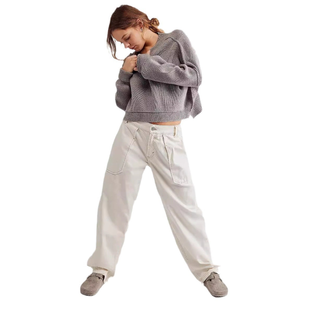 Women's loose cargo jeans with unique pockets and casual cut Lune London