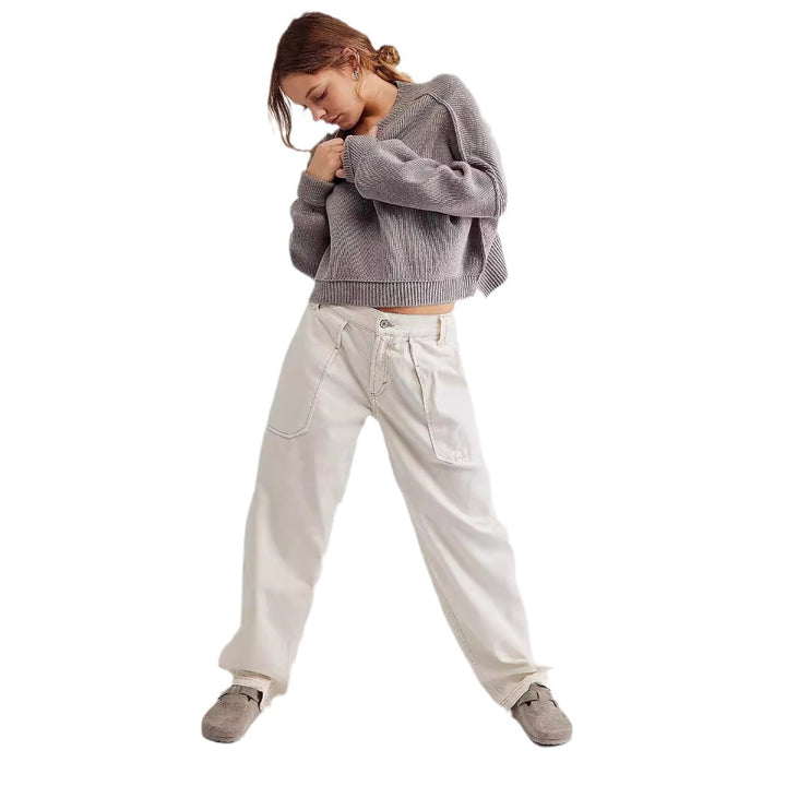 Women's loose cargo jeans with unique pockets and casual cut Lune London