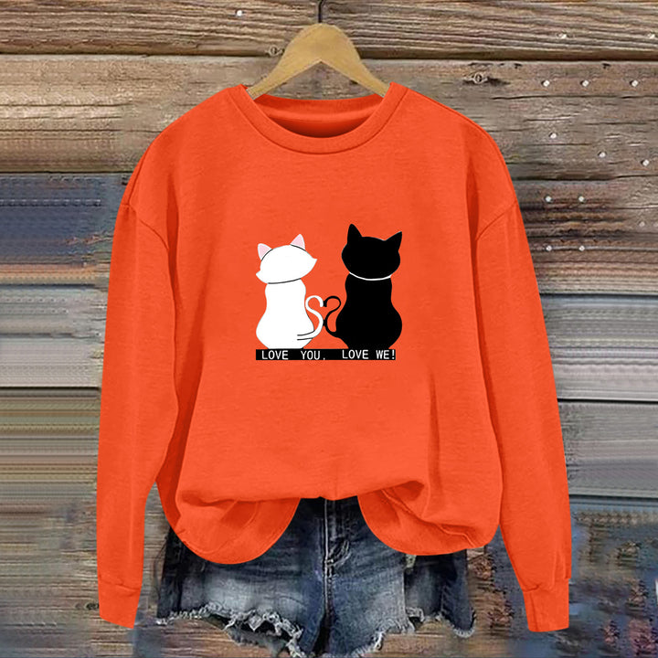 Sweat-shirt pour femmes avec design de chat ludique et impression humoristique Chic & Stil