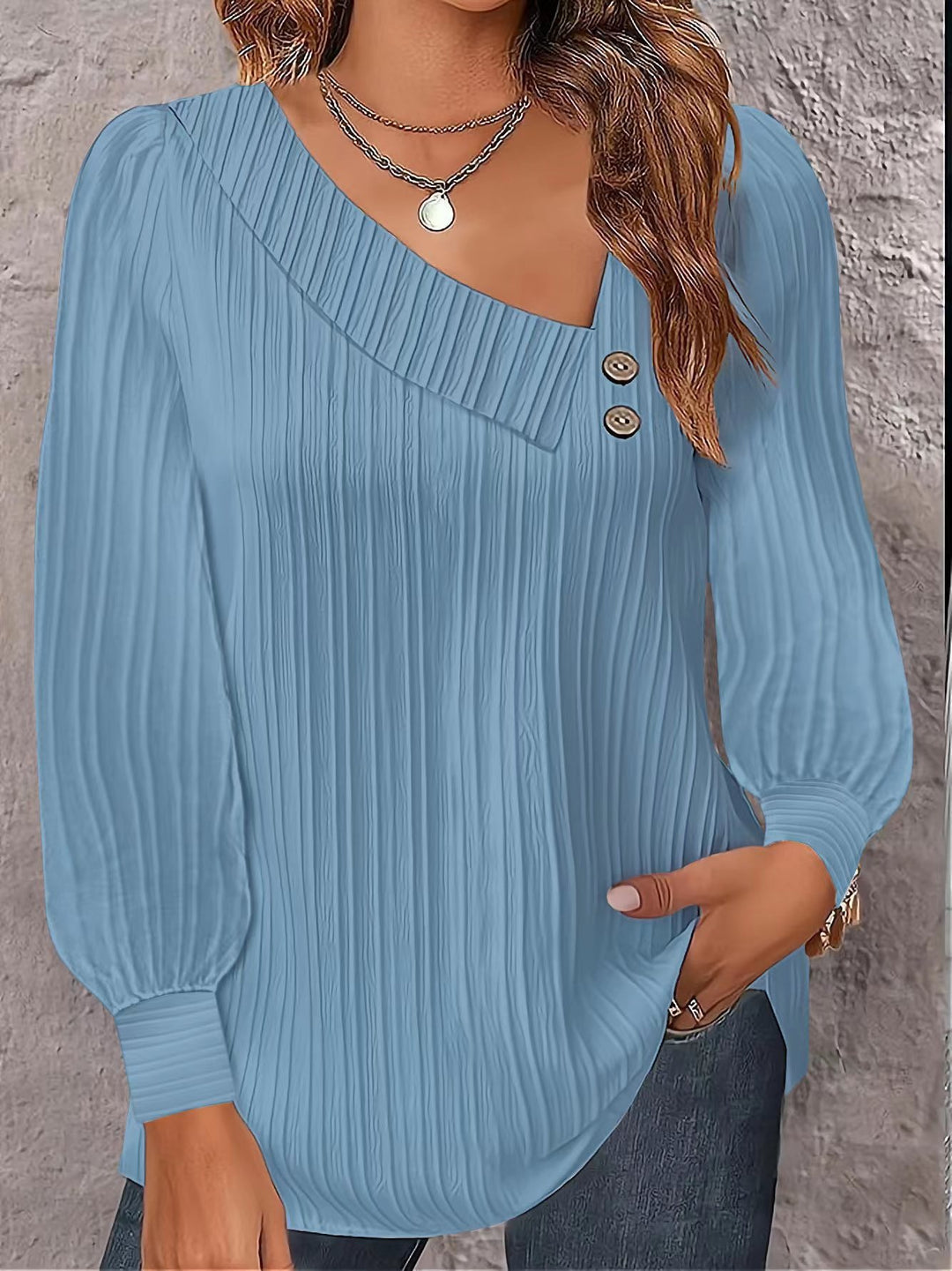 Ladies Elegant and Modern Top with Asymmetrical Neckline Lune London