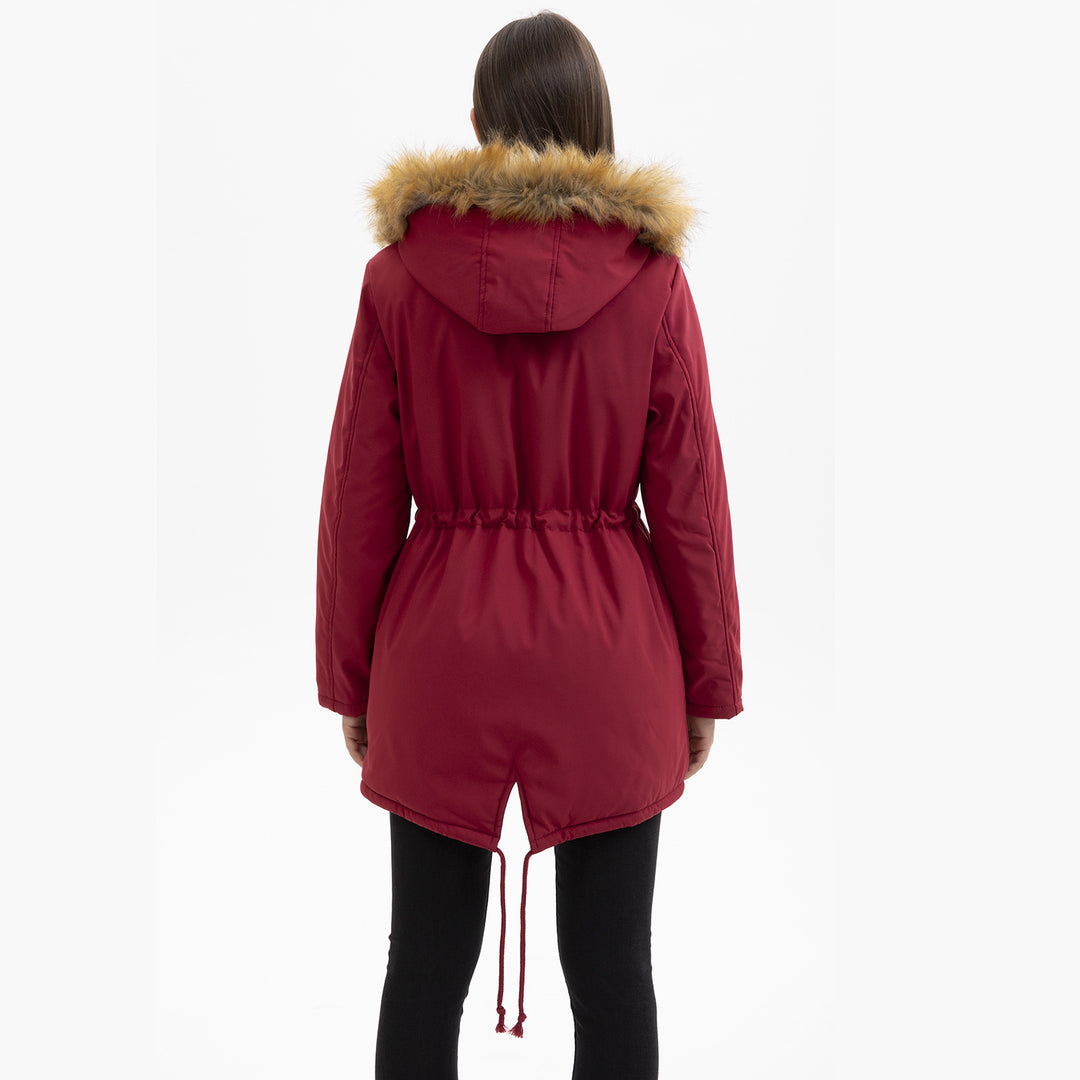 Ladies winter parka with fur collar Lune London
