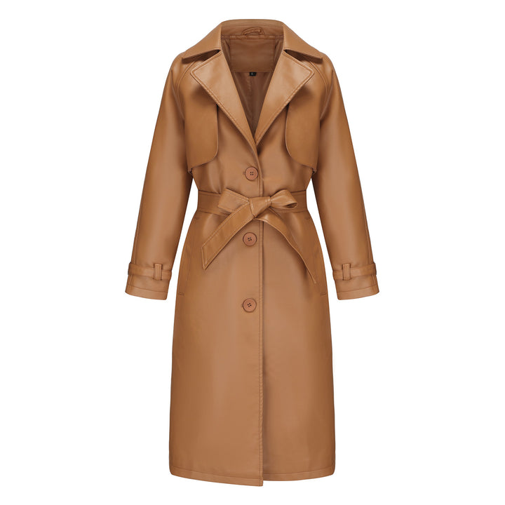 Fashion trench coat for women in high-quality faux leather Lune London