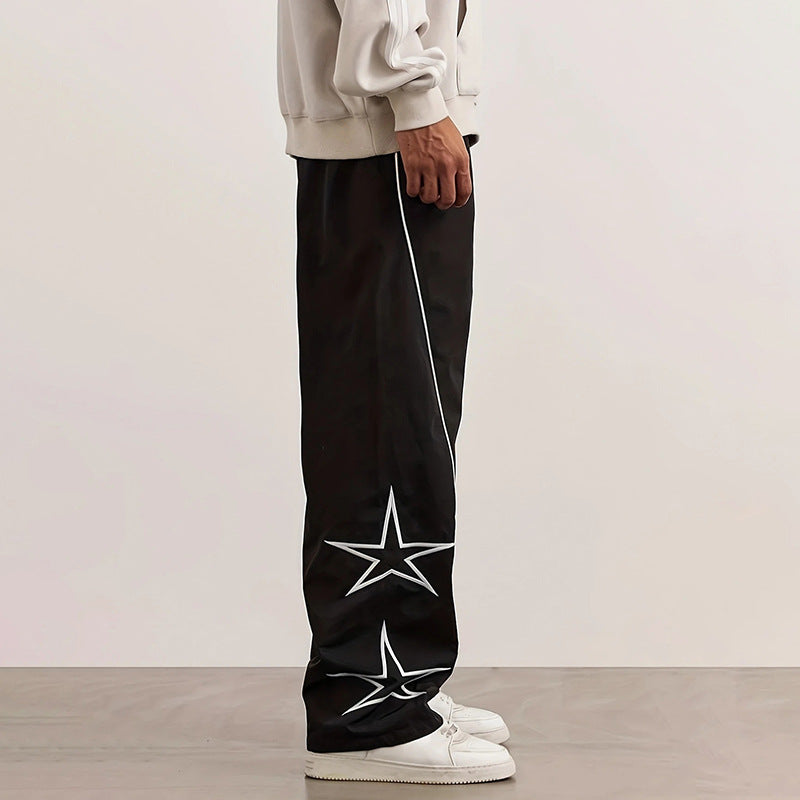 Men's Casual Sports Pants with Striking Star Design Chic Und Stil