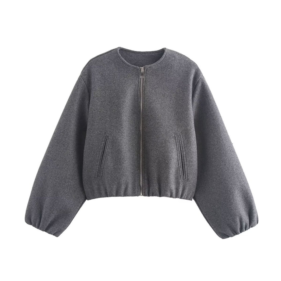 Short wool jacket for women with zipper Lune London