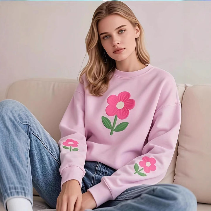 Women's sweatshirt with colorful floral pattern Lune London