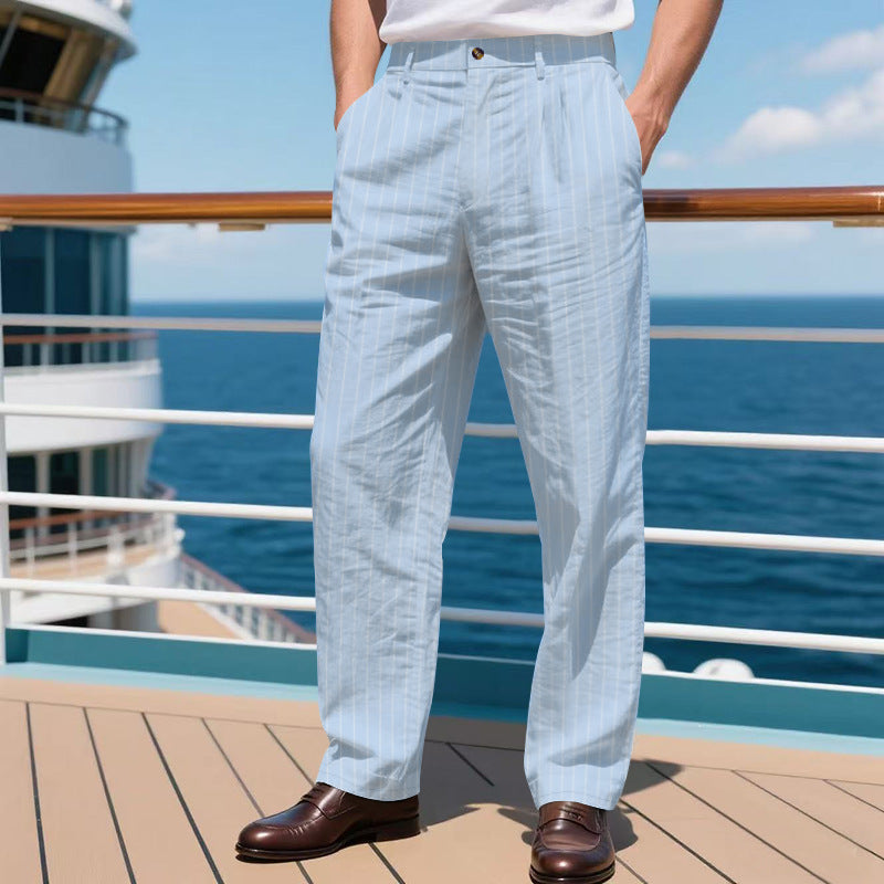 Men's Elegant Suit Pants with Slim Pinstripes Lune London