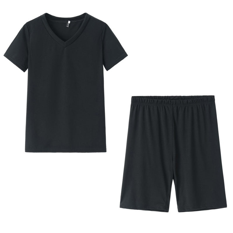 Ensemble de loisirs sportif pour femmes avec col en V et taille élastique Chic & Stil