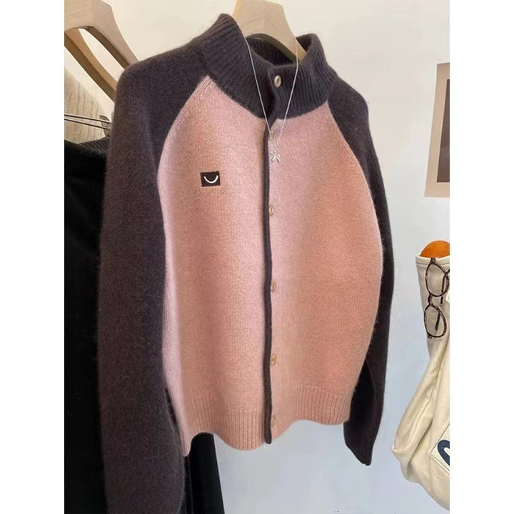 Women's knitted cardigan with elegant collar and button details Lune London