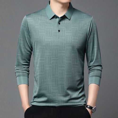 Men's polo shirt with a modern geometric pattern and a breathable structure Lune London