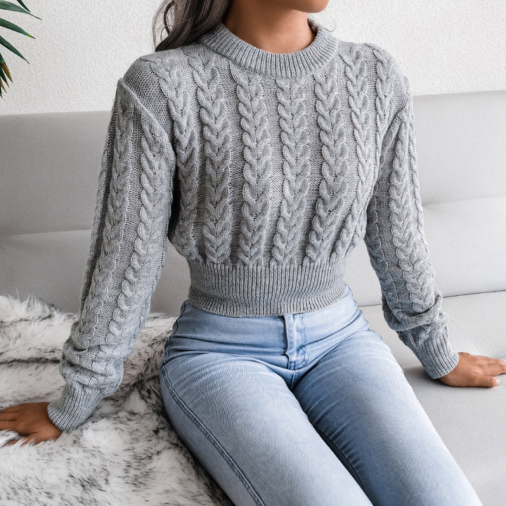 Chunky knit sweater for women with a textured pattern and a fitted cut Lune London