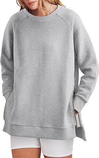 Women's trendy sweatshirt with side zips Lune London