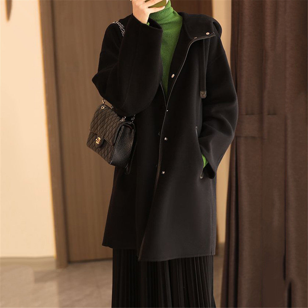 Ladies Fluid Transition Jacket with Hood and Snap Closure Lune London