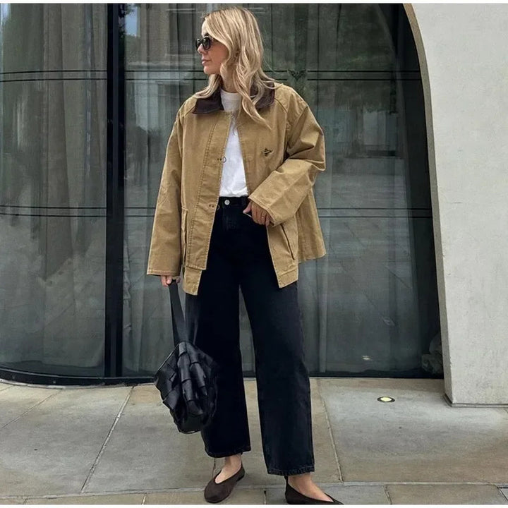 Veste en coton stylée pour femmes avec col amovible Chic & Stil