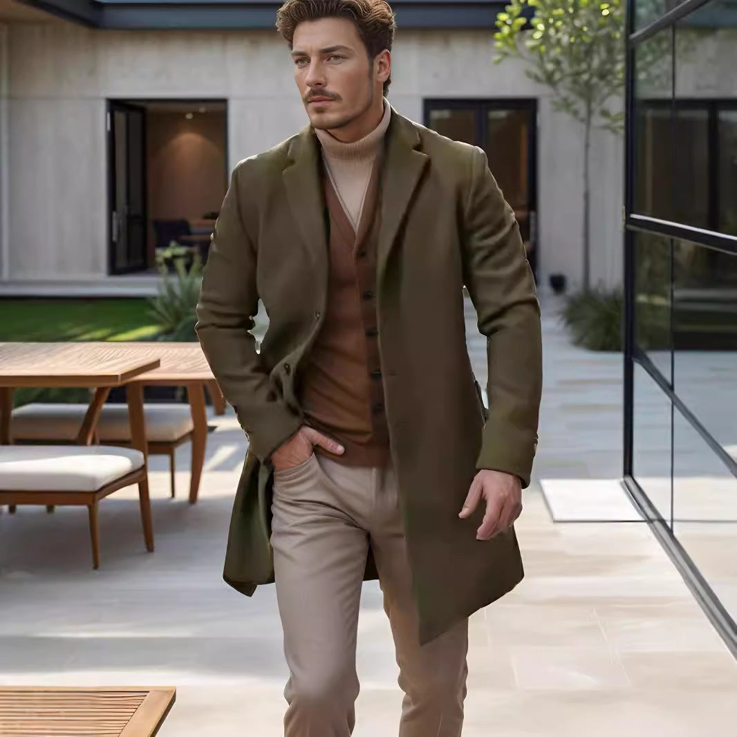 Men's Elegant Long Coat with Timeless Silhouette Lune London