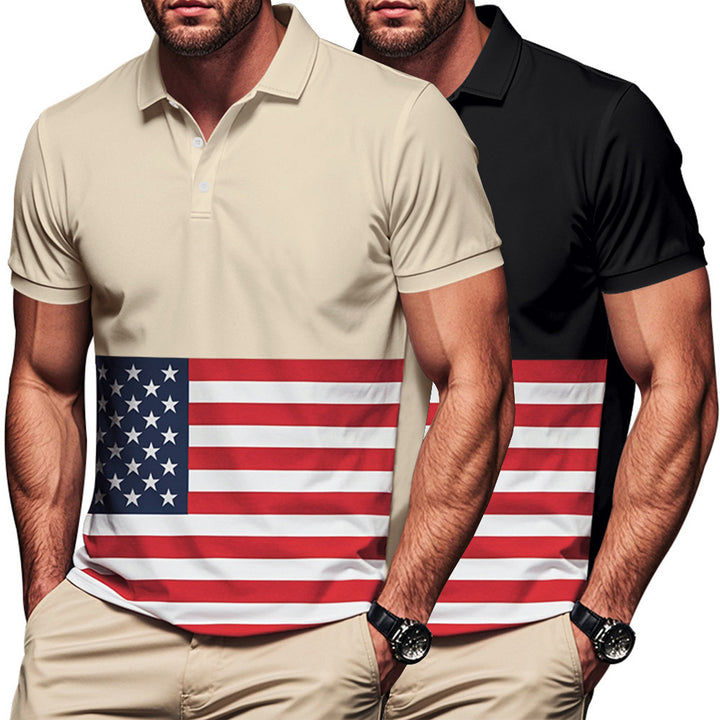 Men's polo with flag pattern Lune London