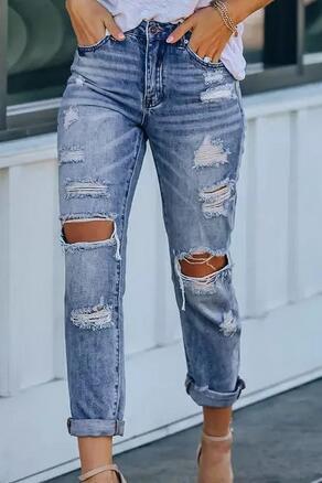 Ladies destroyed Boyfriend Jeans Lune London
