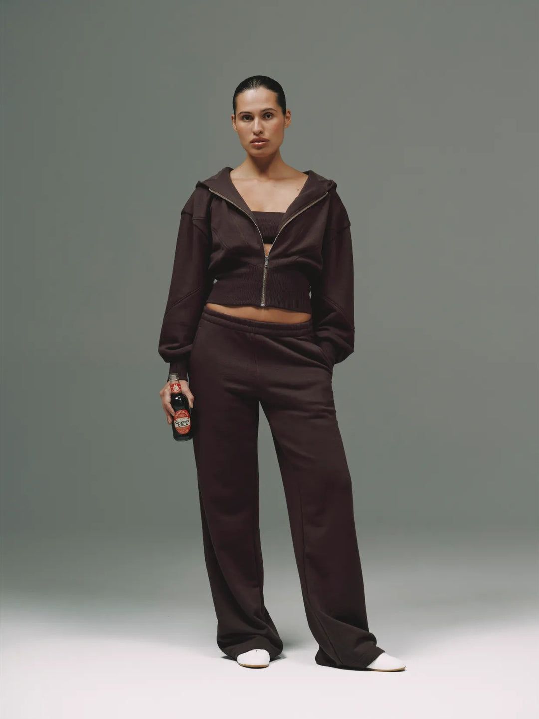 High-quality fleece women's lounge set with hoodie and wide pants Lune London