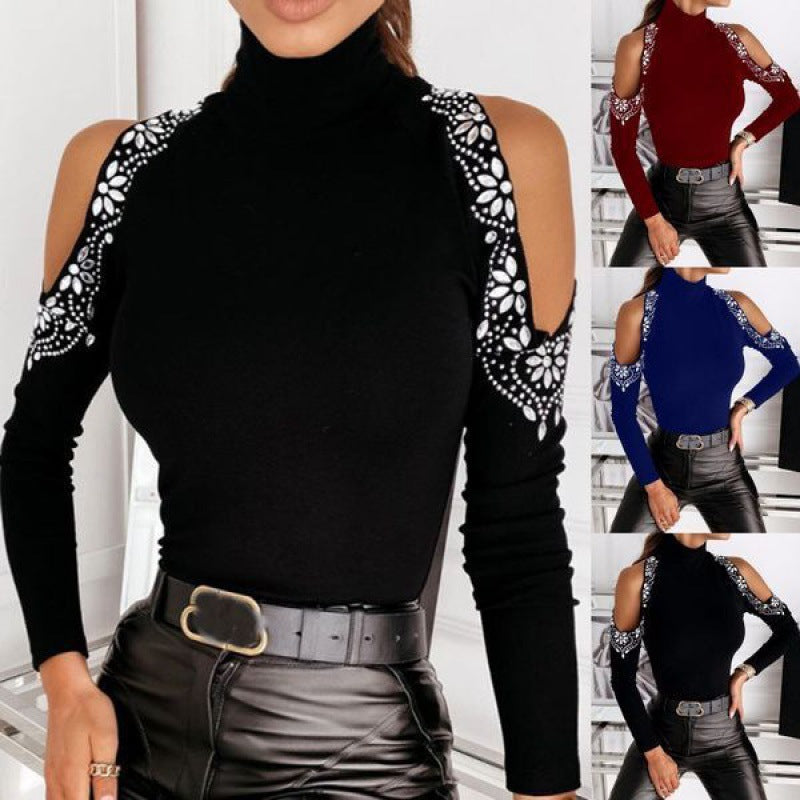 Top féminin avec design décolleté et bordure en dentelle florale Chic & Stil