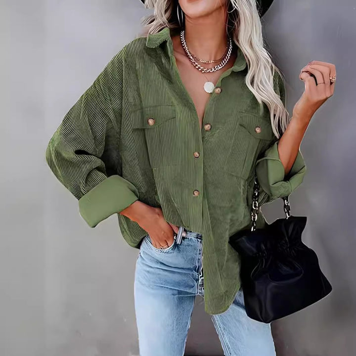 Corduroy jacket for women with double chest pockets Lune London