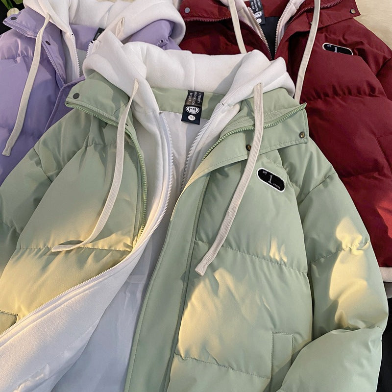 Ladies stylish quilted jacket with integrated hoodie Lune London