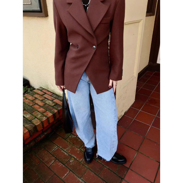 Ladies Elegant Oversized Blazer with Lined Design Lune London