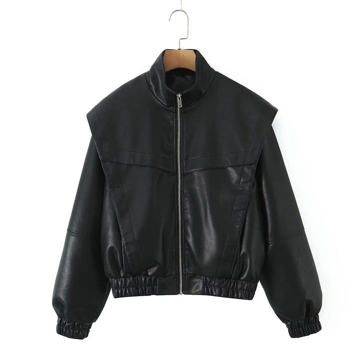 Veste de motard tendance pour femmes avec poignets élastiques Chic & Stil