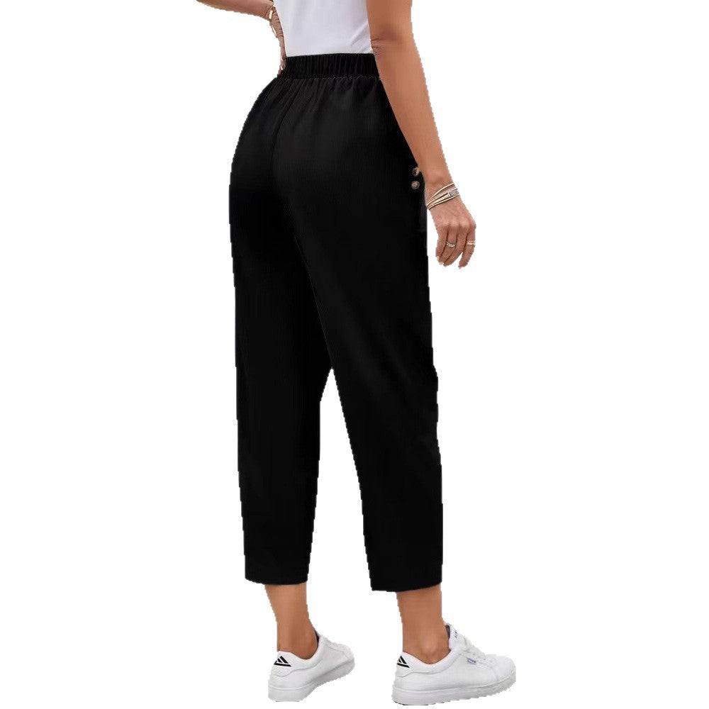 Elegant casual pants for women with elastic waist and practical pockets Lune London
