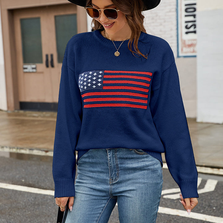 Casual sweater for women with flag pattern Lune London