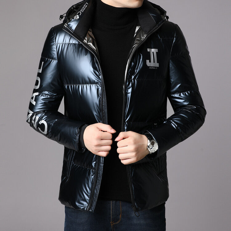 Lightweight and stylish down jacket for men with high collar Lune London