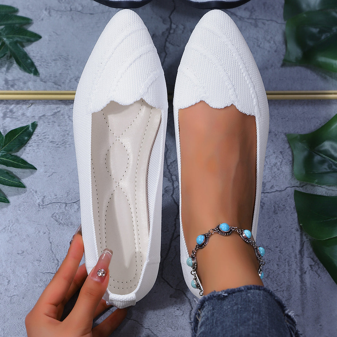 Women Structured Knit Ballet Flats Lune London