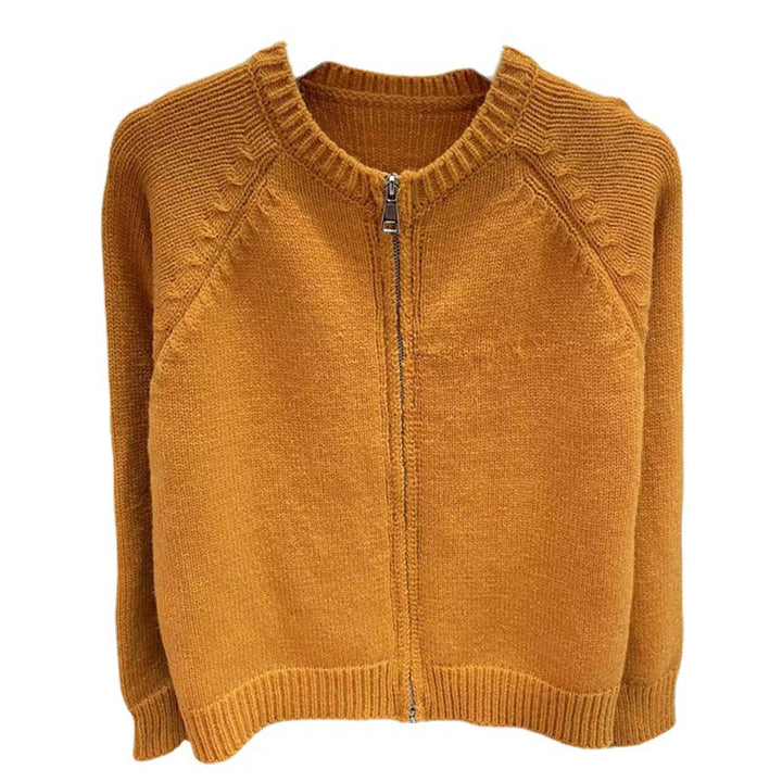 Cardigan Femme Confortable avec Zip et Ourlet Large à Côtes Chic & Stil