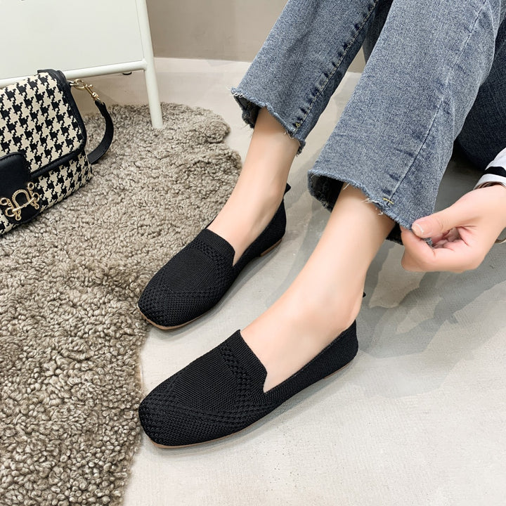 Ladies Breathable Knit Slippers Flats Lune London