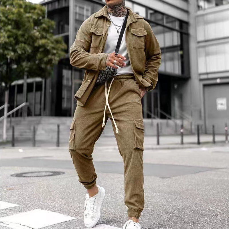 Trendy cargo pants for men with practical cut and casual chic jacket