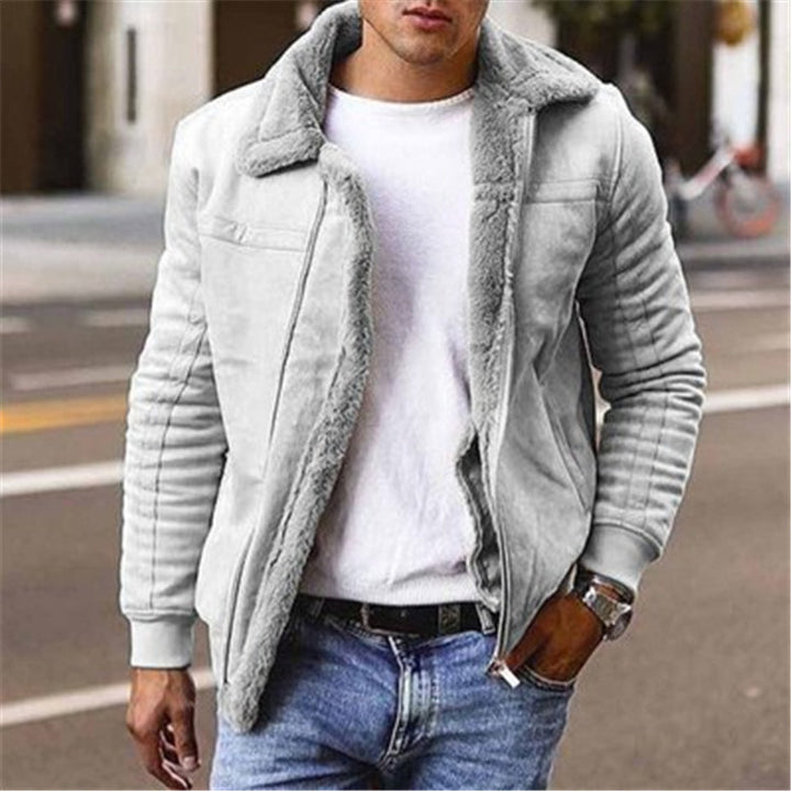 Leather jacket lined with sheepskin for men with a modern design Lune London