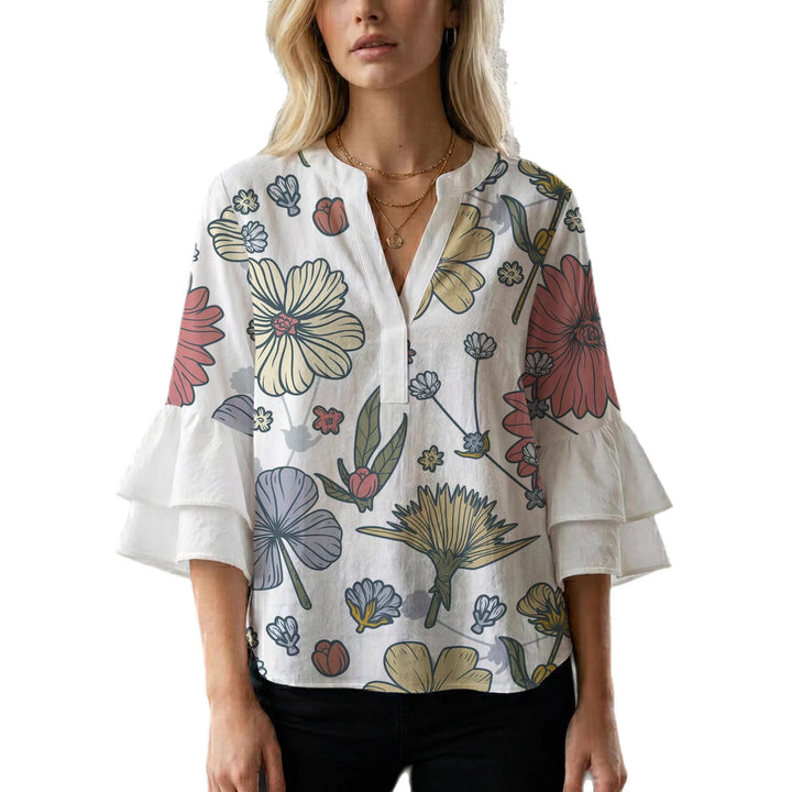 Women's artistic top with ruffled sleeves Lune London