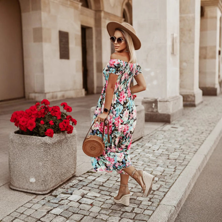 Floral maxi dress for women with adjustable straps Lune London
