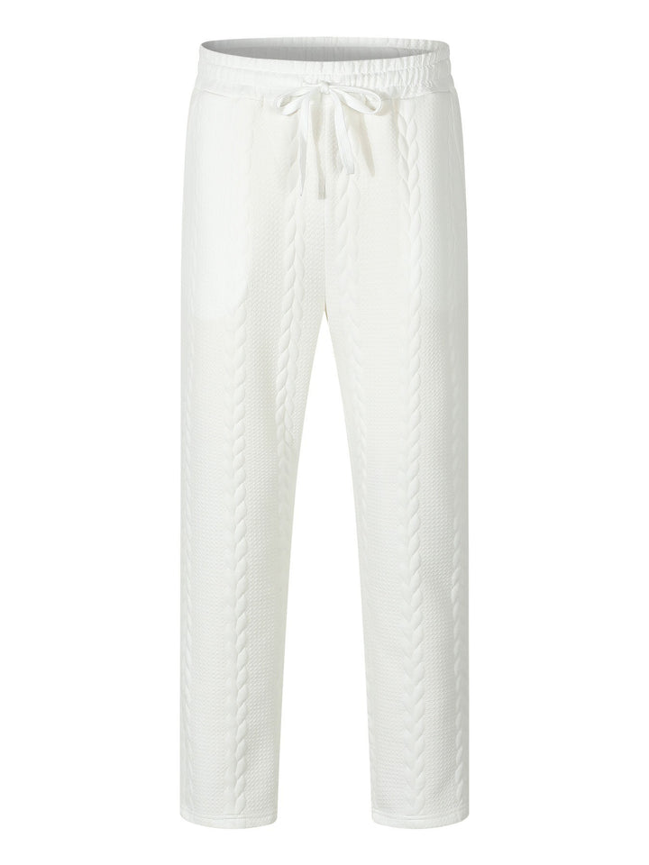 Men's stretch leisure pants with drawstring and textured design Lune London