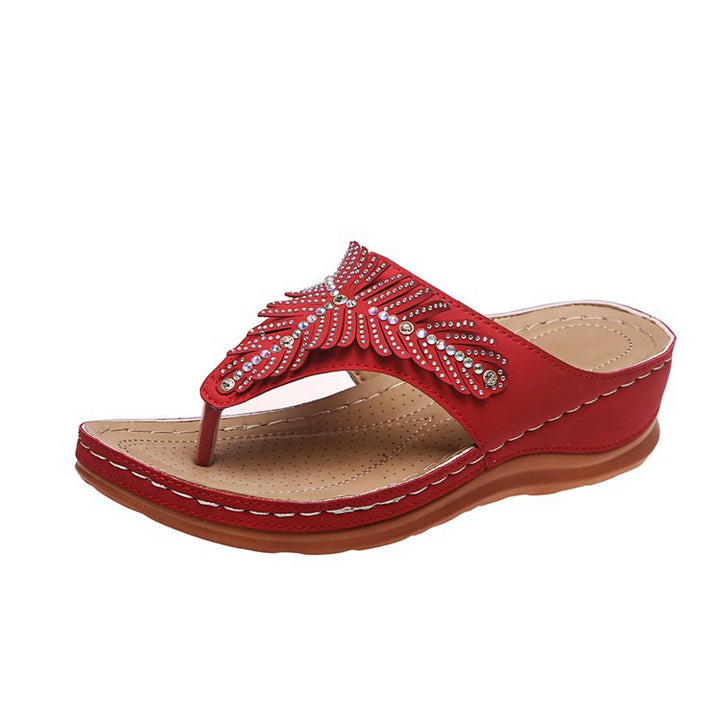 Ladies Elegant Chic Decorated Flip-Flop Sandals