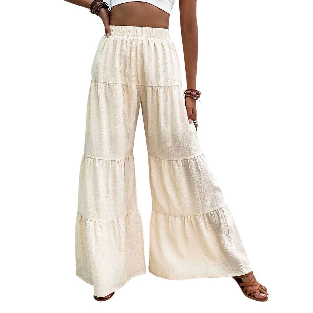 Pantalons palazzo larges pour femmes avec design en couches et ceinture élastique Chic & Stil