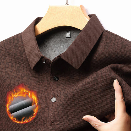 Men's long sleeve polo shirt with textured design and moisture-wicking fabric Lune London