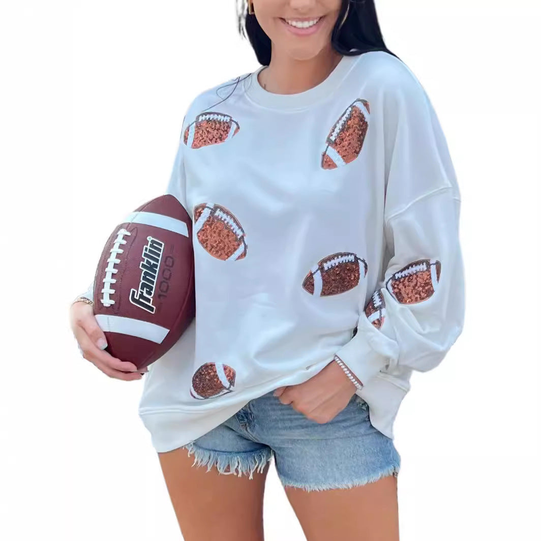 Casual women's sweatshirt with football pattern Moon London