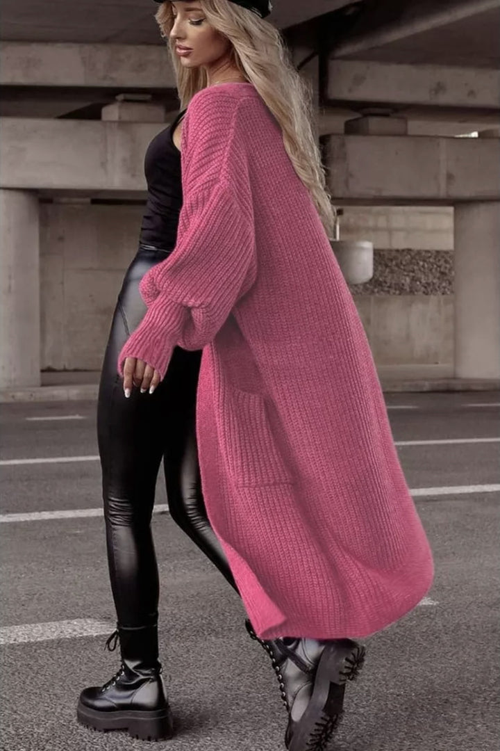 Oversized casual knit coat for women with practical pockets Lune London