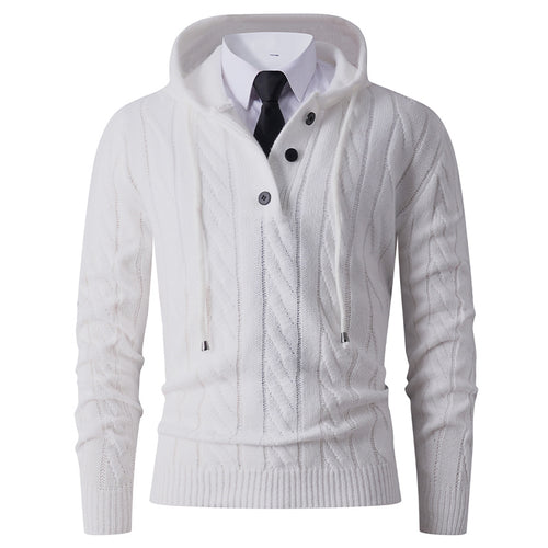Men's knitted hoodie jacket with modern twisted pattern Lune London