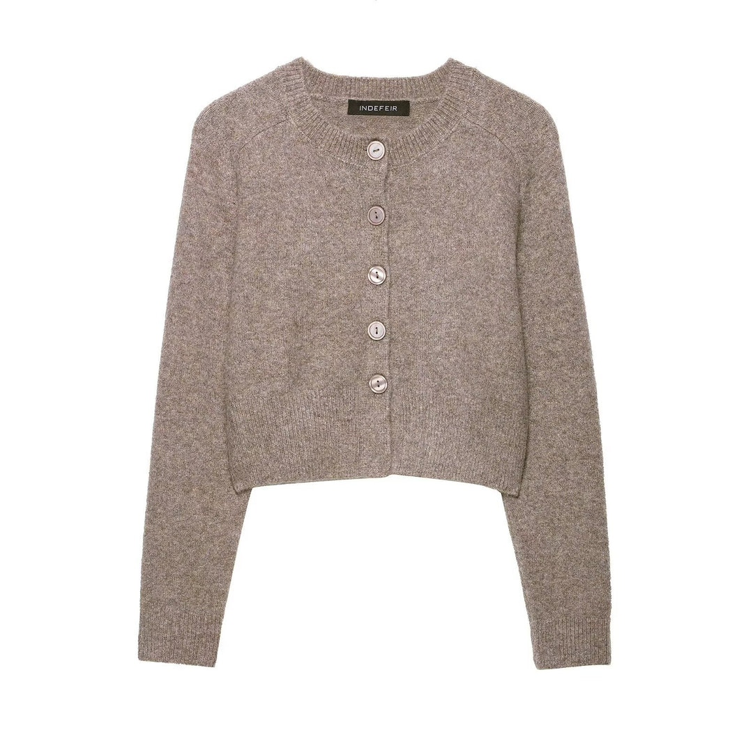 Women's short knit cardigan with button closure Lune London