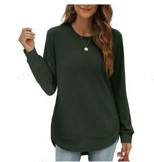 Casual women's long sleeve sweater with curved hem Lune London