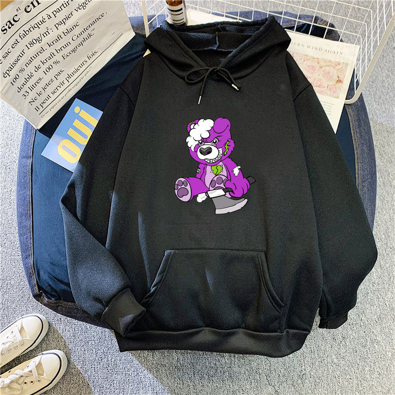 Women's hooded sweatshirt with charming bear motif Chic & Stil
