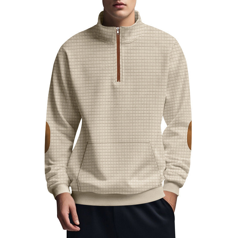 Men's sporty hoodie with half-zip and textured design Lune London