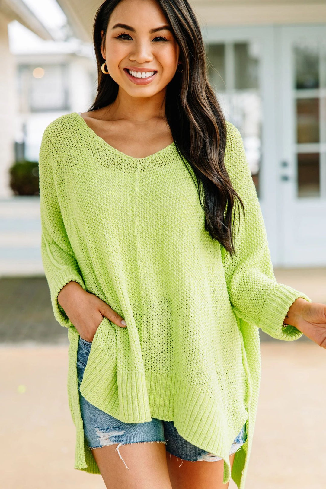 Casual knit sweater for women with side pockets and loose fit Lune London