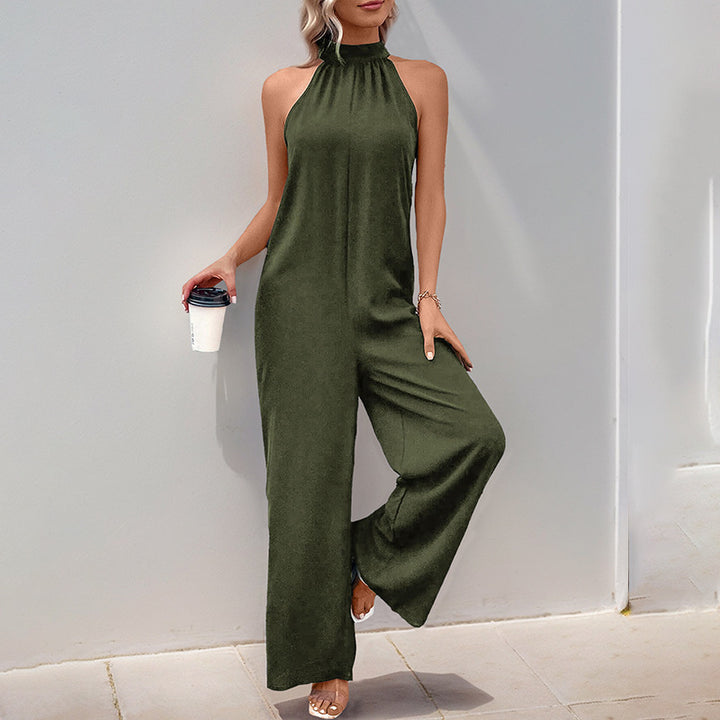Women Elegant high collar jumpsuit with wide leg design Lune London